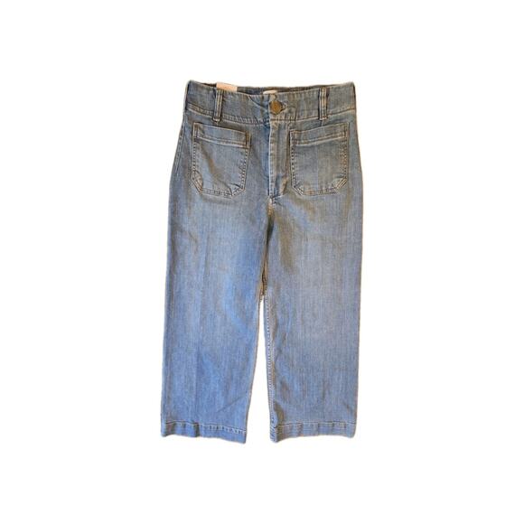 The Colette Crop High-Rise Wide-Leg Jeans by Maeve-medium denim wash- 27 - Picture 4 of 7